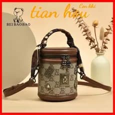 North Bag Saco Pequeno Saco Pequeno Saco Feminino Moda Feminina Cruzado de Corpo Cilíndrico Portátil QLU5