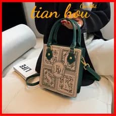 Bolsa de Mão Européia Americana de Alta Indentação Mulheres Moda Popular Moda Medieval Contraste Cor Um Ombro Mensageiro PEN