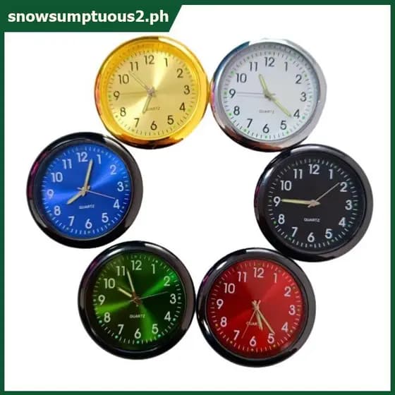 Automóvel Clo Painel Carro Decoração Interior Portátil Mini Luminosa Relógio Analógico Ornamentos Para Carros [SNOW]