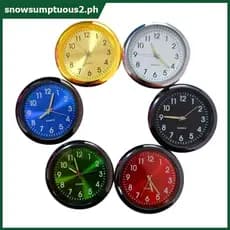 Automóvel Clo Painel Carro Decoração Interior Portátil Mini Luminosa Relógio Analógico Ornamentos Para Carros [SNOW]