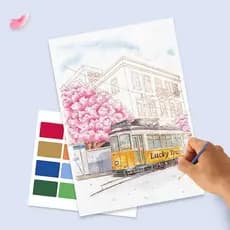 Livro De Pintura Em Aquarela BLUEVELVETQW , Papel Especial Com Pigmento Guache Graffiti , Flores