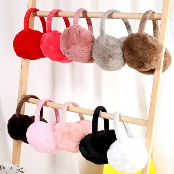 Muff Fofo Para Mulheres Protetores De Orelha Dobráveis De Pelúcia Crianças De Inverno Meninas Meninos Aquecedor De Ouvid