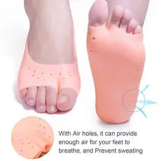 2 Peças De Meias De Gel De Silicone Para Pés Secos E Rachados , Salto Feminino-Dia Noite