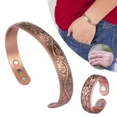 Pulseira De Revestimento De Cobre De Liga Para Homens E Mulheres , Punho Magnético  (banhado a cobre )