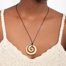 Colares Com Pingente De Concha De Prata Exagerada Espiral Koru Paz E Tranquilidade Em Corda De Couro Colar Personalidade