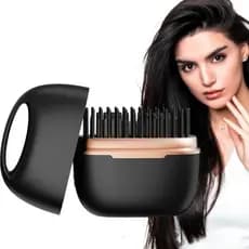 Escova Alisadora De Cabelo Sem Fio Recarregável Portátil Com Capa Protetora Mini Pente Alisador Anti-Frizz Estilo Para V