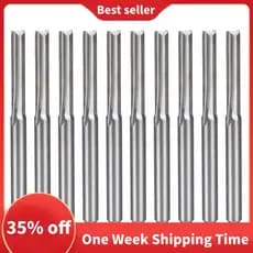 10 Peças Brocas De Roteador Cnc De 2 Flautas 3.175Mm Ranhura Reta Fresa De Aço De Tungstênio Para Madeira E Plástico