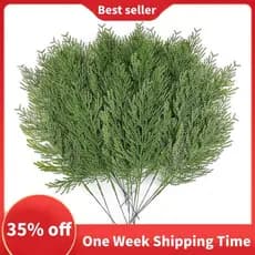 40 Peças De Hastes De Cipreste De Cedro Picaretas De Pinheiro Vegetação De Plástico Natal Faça Você Mesmo Verde