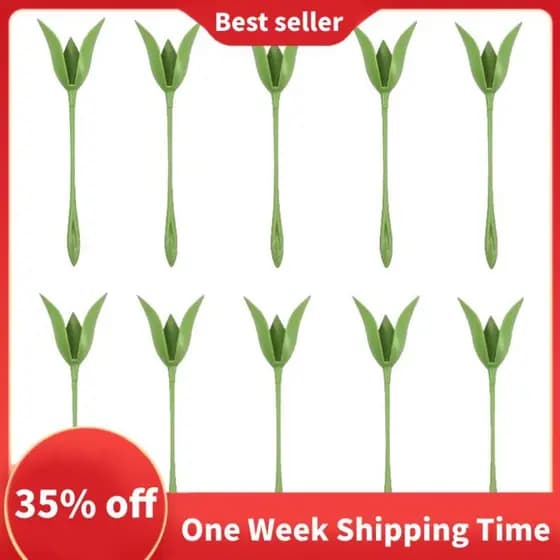 Conjunto De 10 Porta-Guardanapos Rosa , Ferramentas De Flores De Origami Em ABS Verde Para Decorações Românticas De Casa