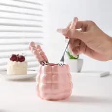 Tanque De Armazenamento De Cerâmica  , Conjunto De Garfo E Colher De Frutas Em Aço Inoxidável De Cor Doce , Alta B