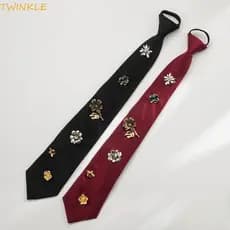 Gravata De Flor TWINKLEO , Strass Preta Coreana , Elegante Inseto Abelha Colar Decoração Camisa Diária