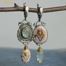 Brincos Boêmios Retrô TWINKLEO , Elegantes Pendurados Em Liga De Tulipa Estilo Hipérbole Vintage
