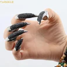 Anéis De Dedo Punk TWINKLEO , Joias Com Design De Cristal Para Unhas , Anel De Garra De Águia , Rock De Strass