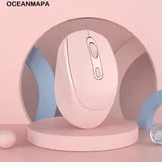 Oceanmap Mouse Mudo Sem Fio PC Laptop Mini Ergonômico Silencioso Notebook Rosa Acessórios Para