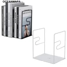 Suportes Para Livros De Metal OCEANMAPA , Suporte De Livro Simples Reutilizável Oco , Rack De Armazenamento De Revistas
