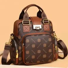 Retro impresso bolsa feminina saco na moda multifuncional mochila Casual ombro mensageiro saco