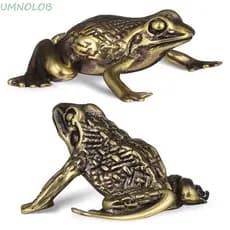 Estatueta De Sapo De Latão UMNOLOB , Estátua Dourado Estilo Retrô De Cobre Puro , Ornamento De Chá Para Animais De Estim