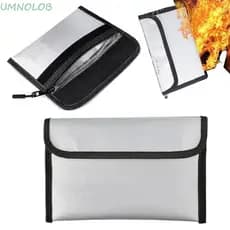 Bolsa Para Documentos À Prova De Fogo UMNOLOB , De Armazenamento Segura Dinheiro S/M/L Com Fecho De Zíper , Grande Capac