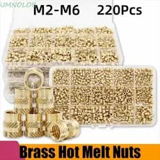 UMNOLOB 220 Unidades De Porcas De Inserção Térmica De Latão , De Conjunto De Calor M2 M2.5 M3 M4 M5 M6 , Design Rosquea