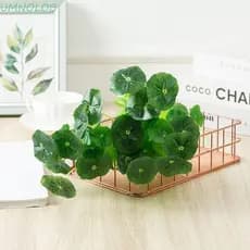 Folha De Lótus Artificial UMNOLOB , Grama De Dinheiro De Simulação De Plástico Realista , Plantas Falsas Pequenas Elegan
