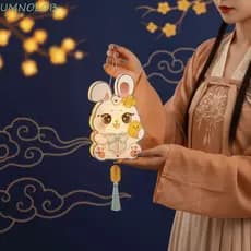 Lanterna De Papel UMNOLOB DIY , Luz De Coelho Brilhante Artesanal Com Brilho LED , Lâmpada De Flor Chinesa Fofa 3D