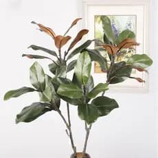 Planta De Magnólia Artificial  , Folhas De Borracha Grandes , Ramo De Árvore Simulado , Plantas Artificiais De 11
