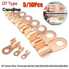 TOPABCUF 5/10Pcs OT Fio Terminal De Nariz , Kit De Conector De Cabo Tipo 10A-400A , 1.5-16mm2