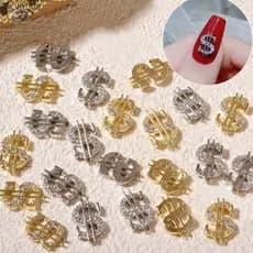 PEWANYDI Dólar Decorações De Nail Art Flash Liga Moeda Design Dinheiro Charme DIY Joias Para Unhas
