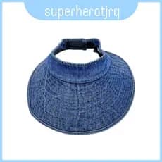 Chapéu De Balde Jeans Reutilizável Com Material Respirável E Guarda-Sol Para Mulheres