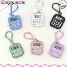 MAYSHOWLN Mini Calculadora , Eletrônica Multifuncional Com Botão Silencioso De Chaveiro Portátil