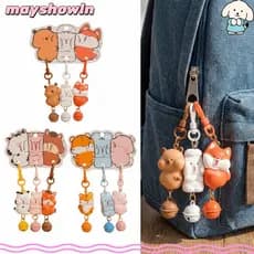 Conjunto De 3 Peças De Chaveiro De Pressão MAYSHOWLN , Mini Animal , Pingente De Mochila De Desenho Animado