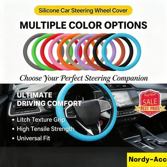 Textura De Couro Silicone Antiderrapante Capa De Volante Universal Protetor Automático Para Todas As Estações