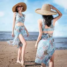 Férias à beira-mar primavera quente maiô feminino Split bikiini terno de três peças europeu americano High-End maiô