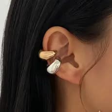 Clipes De Orelha Ocos Multicamadas  , Brincos De Piercing Falso De Forma Irregular De Gota De Água , Liga