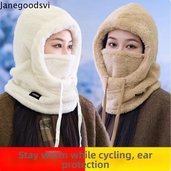 Balaclava De Inverno Feminino Capuz Cachecol Esportes Ao Ar Livre Esqui Ciclismo Boné À Prova De Vento Para Mulheres