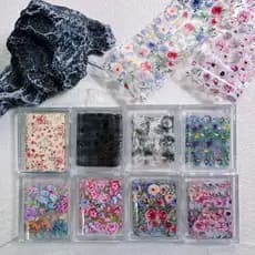 Manicure flor preto branco laço arco francês adesivo papel de transferência 2024 adesivo de manicure transfronteiriço