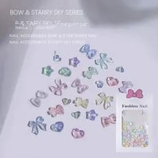 Joias de Manicure polarizadas céu estrelado amor coração gelo transparente Aurora arco estrela resina plana diamante jói