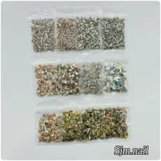 Pacote 20g Manicure japonesa sinfonia Abalone concha adstringente pedra britada decoração Natural acessórios Luodian