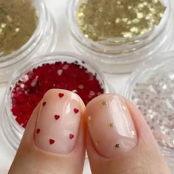 Acessórios de Manicure pêssego coração bolinhas lantejoulas ins Super Flash mini1mm amor estrela lantejoulas adesivos de