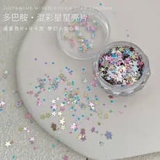Dopamina Mini estrela lantejoulas acessórios de Manicure venda quente grande pequena cor misturada estrela de cinco pont
