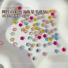 Estrela de cinco pontas Manicure diamante jóias fundo plano em formato especial estrela do mar diamante mesmo estilo cor