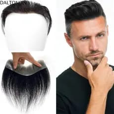 Adesivo De Cabelo Humano Natural DALTONOW , Peruca Artesanal Estilo V Para Testa , Pele Ultrafina