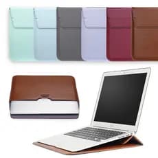 Bolsa De Couro Para Laptop + Suporte Compatível Com MacBook Neo 13 Polegadas Pro M5 Air 13 M5 16 M1 M2 M3 M4 M5 Pro14 iP