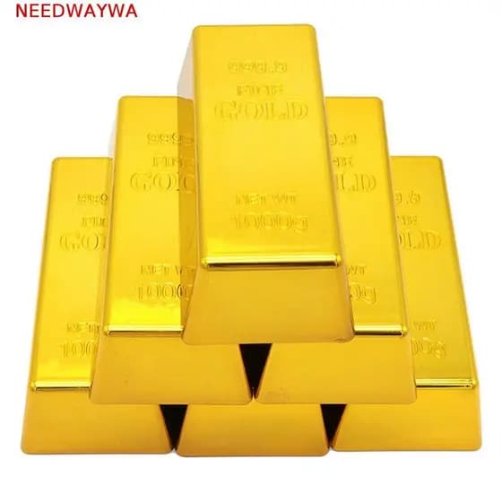 NEEDWAYWA Barra De Ouro Falsa , Tijolo Dourado Brilhante De Parada De Porta , Barras De Adereço De Filme De Decoração De