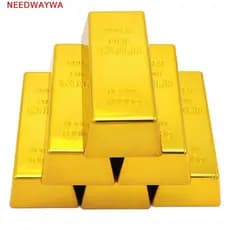 NEEDWAYWA Barra De Ouro Falsa , Tijolo Dourado Brilhante De Parada De Porta , Barras De Adereço De Filme De Decoração De
