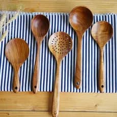YOLO Espátula Antiaderente Colher De Natural Cozinha De Madeira Escumadeira Sopa
