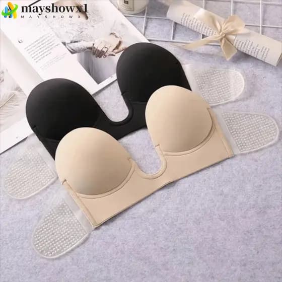 MAYSHOWX1 Sutiã Sem Alças , Autoadesivo Costas Respirável , Capa De Peito Invisível Reutilizável De Silicone