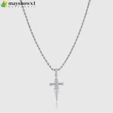 Colar De Corrente MAYSHOWX1 , Com Pingente De Cruz De Aço Inoxidável Punk , Joias Masculinas Estilo Casual Legal