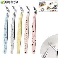 Pinça De Adesivos Curvos MAYSHOWX1 , Cílios Postiços De Aço Inoxidável De Alta Precisão , Antiestática
