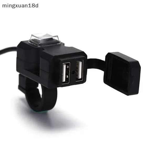 ming Tomada De Carregador De Guiador De Motocicleta Dupla USB 12V À Prova D'água Com Interruptor E Montagens [COD]